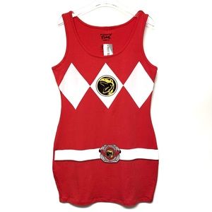⚡️Power Rangers Red Cosplay Costume Bodycon Tank Dress - Mighty Fine NWT - Med